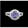 Image 2 : 14KT White Gold 1.63 ctw Tanzanite and Diamond Ring