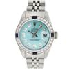 Image 2 : Rolex Ladies Stainless Steel Ice Blue Diamond & Sapphire Datejust Wristwatch