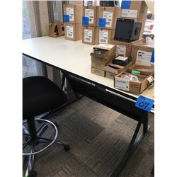 Safco adjustable drafting/work table with adjustable mesh back chair on wheels