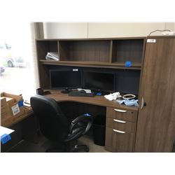 2pc  Office desk/w3 drawers /w upper cabinet and matching wardrobe