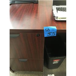 2pc cherrywood finish desk, with double sided DR, plus 5 shelf book case, with office trays,plus cor