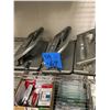 Image 5 : 6 rows of various office supplies, writing paper, envelopes, staplers, pens, clips, markers, tape an