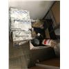 Image 8 : 6 rows of various office supplies, writing paper, envelopes, staplers, pens, clips, markers, tape an