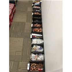 Copper and brass fitting and elbow assort sizes, 15 small trays ,with  misc items w/ adhesive glue,c