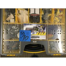 Ranger 3pc tool caddy, one empty, one with marrettes, variety of electrical parts.