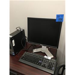 Dell Monitor, on stand w/ Lenovo keyboard,plus Dell DVD muliti recorder, 2dr cherrywood finish file 