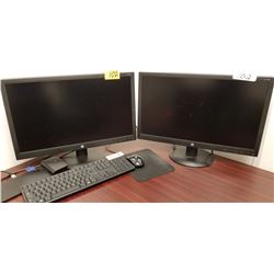 2 HP Monitors V241P with keyboard, dock, mouse