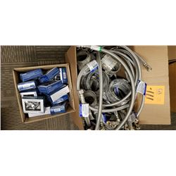 Braided water hoses and clamps, shut off valves