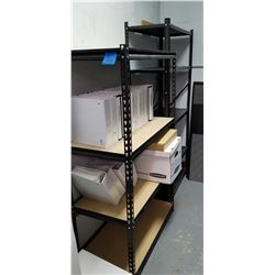 2- Metal Framed Shelving (1-5 Tier + 4 Tier) Plus Xmas 7.5" Tree + 2 BX Decorations