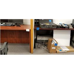 1-Cherrywood Finish Work Desk on Wheels plus 1- Solid Desk