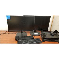 2- LG Monitors LED24M35 Energy Star w/ Dock + Keyboard