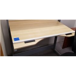 Drafting Table, Metal Frame w/ top shelf + Back Mesh Adjustable chair on wheels