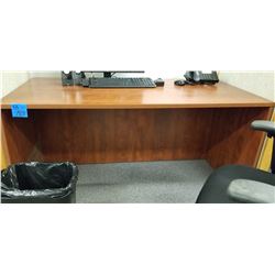 1-Cherrywood Finish Work Table on wheels Plus Solid Desk