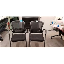 2-Black back mesh arm chairs