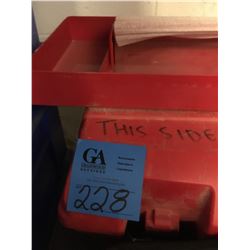 3 Empty Red Tool Boxes 2-Milwaukee + 1 Plastic  Plus 3 Tier Bins
