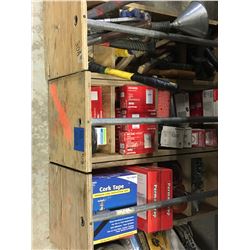 3 wooden open style boxes w/ tools, case of thermostats(Honeywell,Focus Pro 5200's) X2 New Thermosta