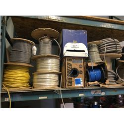 2 Rolls of BX Cable, 1100ft of BH Cable, Reel of Rope, 3 Rolls CAT6, CAT3, 3 Rolls #3 Wire