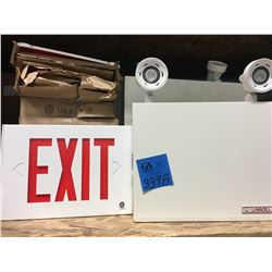 8 Backlit Exit Signs & 3 Lumacell Emergency Lights, Self Powered