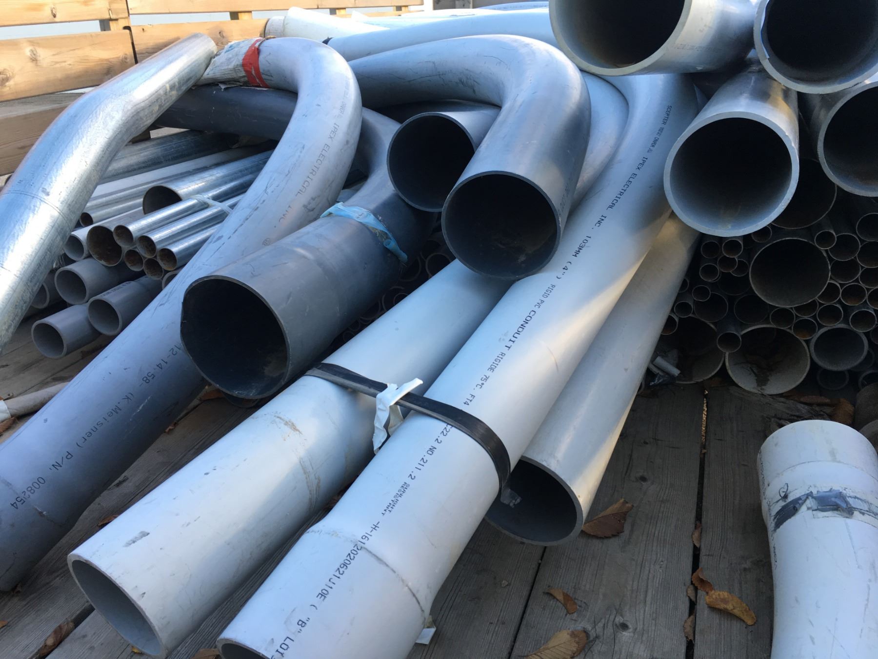 Large Amount of IPEX 5" PVC Conduit, Plus 4", 2", Numerous Steel and