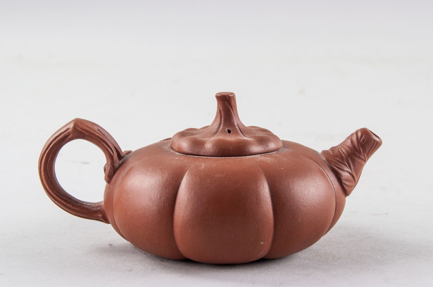 Chinese Zisha Pumpkin Teapot Jiang Rong Mark