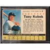 Image 1 : 1961 Post #9 Tony Kubek Baseball Star Card