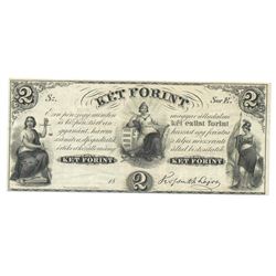 1800's $2 Ket Forint Obsolete Bank Note