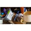 Image 1 : TOTE OF TOYS, COLLECTOR BEARS AND TABLE LAMP