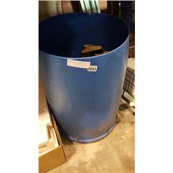 PLASTIC PAIL OF RUBBER BOOTS