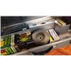 Image 3 : TWO AIR NAILERS AND TOTE OF TOOLS
