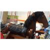 Image 2 : CARVED ROCKING HORSE W/ LEATHER SADDLE