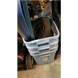 LOT OF TOTES AND TIRES