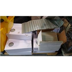 10 BOXES OF LIGHT GREY GLASS TILE