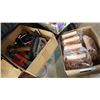 Image 1 : BOX OF TOOLS AND BOX OF NEW LEATHER TOOL POUCHES