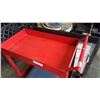 Image 2 : TWO TIER ROLLING RED SHOPPING CART AND VINTAGE JETLINER SUITCASE