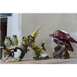 EAGLE OWL AND SWORDFISH STATUES