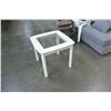 Image 1 : WHITE INSERT GLASS TOP END TABLE