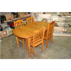 PINE 1 DRAWER DINING TABLE WITH FOUR CHAIRS