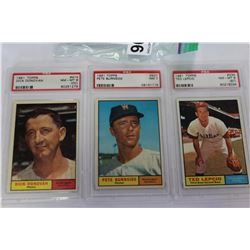 THREE 1961 TOPPS GRADED BASEBALL CARDS