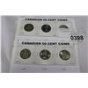 Image 1 : SIX CANADIAN 50 CENT COINS