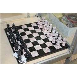 MARBLE CHESS SET AND PIECES