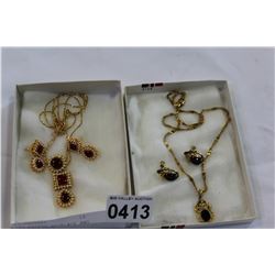 TWO ESTATE NECKLACE AND EARRING SETS