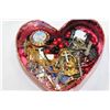 Image 2 : HEART BOX OF RELIGIOUS ITEMS AND BOX OF BANGLES AND PENDANT