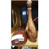 Image 3 : LEATHER LION DECANTER AND WOOD MASKS