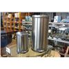 Image 1 : TWO BRUSHED METAL GARBAGE CANS