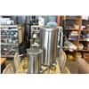 Image 2 : TWO BRUSHED METAL GARBAGE CANS