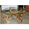 Image 2 : ROUND GLASSTOP METAL BASE COFFEE TABLE