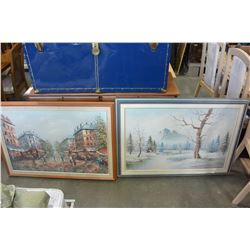 2 OIL PAINTINGS ON CANVAS BY HENRY ROGERS AND HERMAN