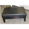 Image 1 : BLACK LEATHER OTTOMAN W/ DRAWER