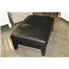 Image 2 : BLACK LEATHER OTTOMAN W/ DRAWER