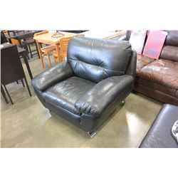 BLACK LEATHER ARMCHAIR